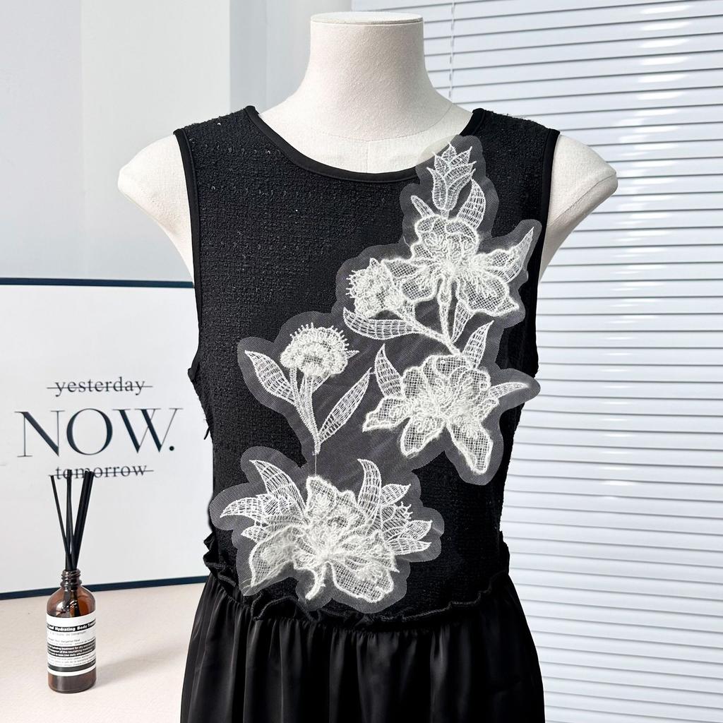 Europe And The United States Hot-Selling White Sequin Embroidery Lace Cloth Sticker Wedding Dress Sewing Women'S Evening Dress Flower Accessories