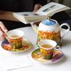 Tazze da caffè stile retrò lusso leggero Set da tè in ceramica per il tè pomeridiano domestico Tazza da caffè e piattini squisiti di fascia alta Regali