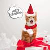 1-10PCS Pet Christmas Hat And Scarf Outfit Soft Costume Set For Cats And Small Dogs Holiday Party Dress Up Accessories