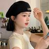 Beret women's new autumn and winter models show a small face and wear a forward hat with a big head circumference black hat.