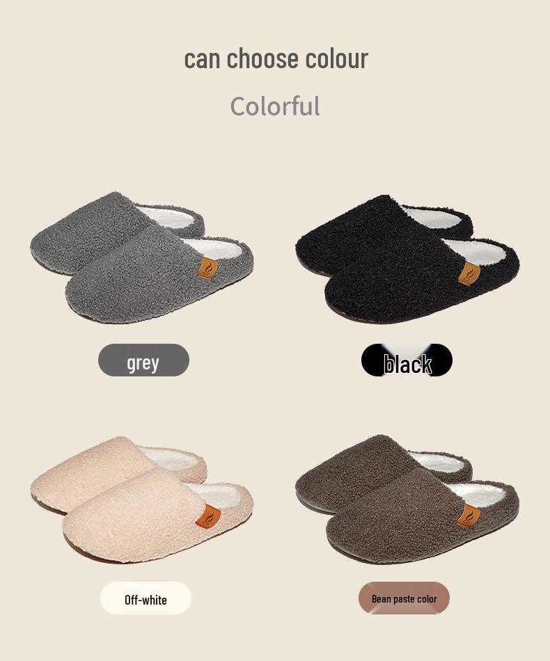 Cozy Non-Slip Fuzzy Indoor Slippers - Soft Sole, Warm Plush Cotton, Perfect for Autumn & Winter
