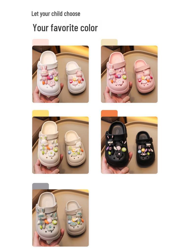 Kids' Non-Slip Cartoon Clog Slippers for Indoor & Outdoor Use, Boys & Girls, Medium & Large Sizes, Summer Style