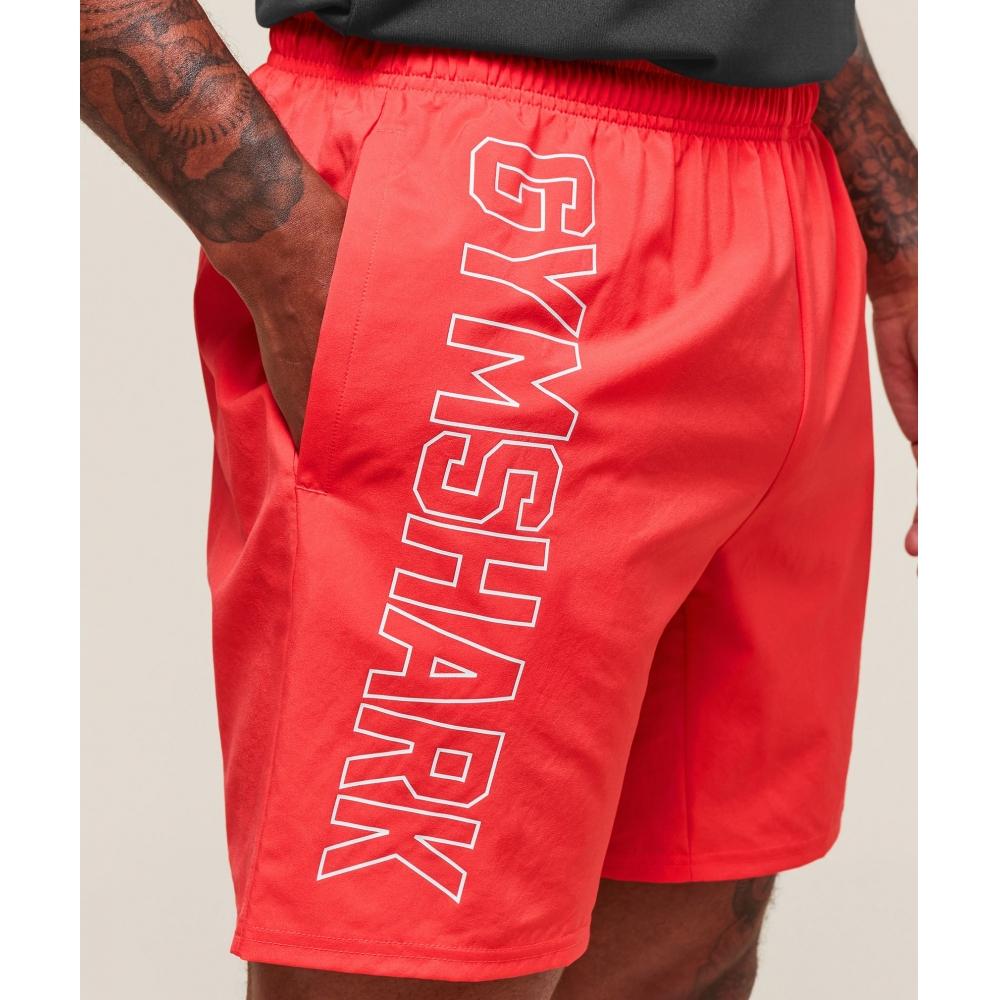 Gymshark Hybrid Athlete 7  Shorts Coral Red A2c2c Rb0y