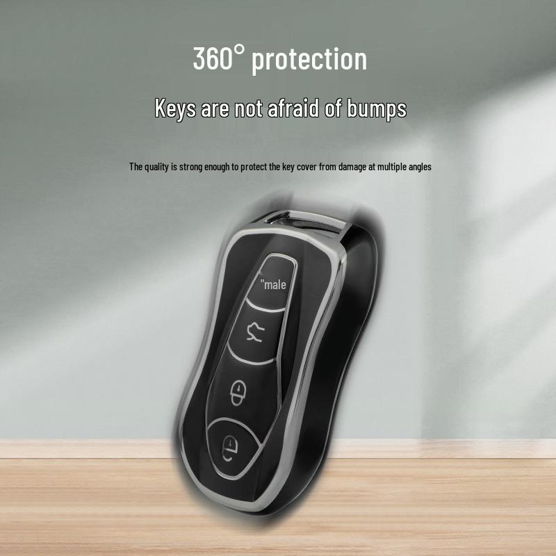 Geely Boyue Pro/Xingyue S Car Key Case - Stylish Protective Shell, Silver-Edged FX Design