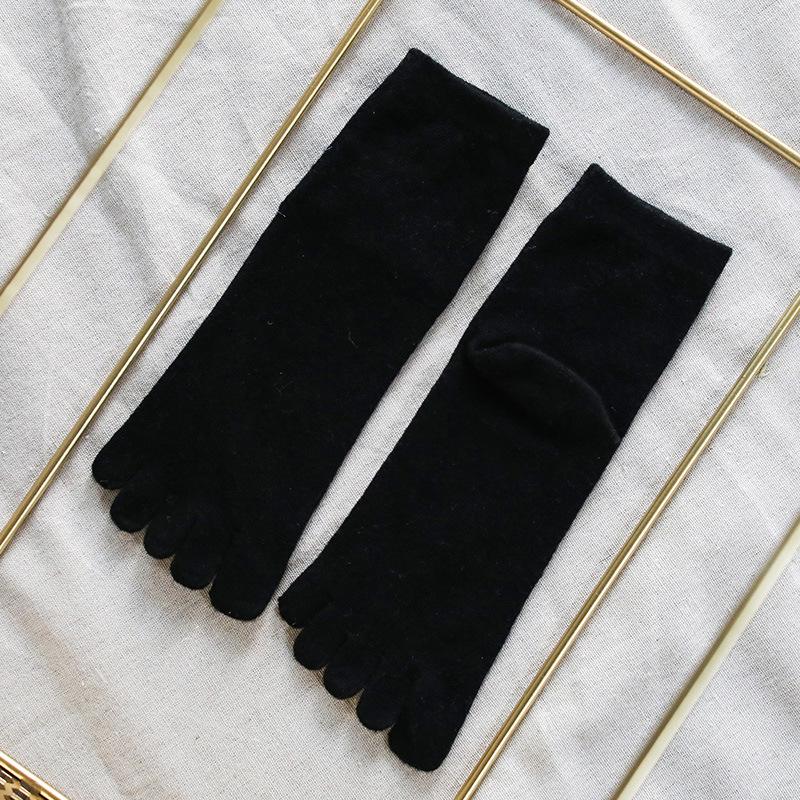 3 Pairs Man Wool Socks with Toes Autumn Winter Thermal Thick Socks Solid Color Wool Soft Warm 5 Finger Socks Casual Male Gift
