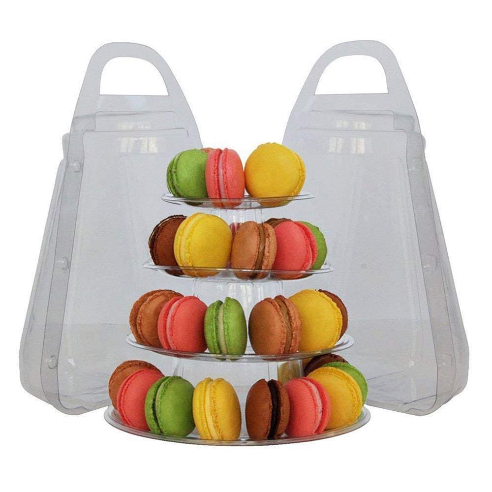 4 Tiers Portable Box Cupcake Display Rack Holder Macaron Tower Macaroon Display Cake Stand Birthday Party Wedding Decoration