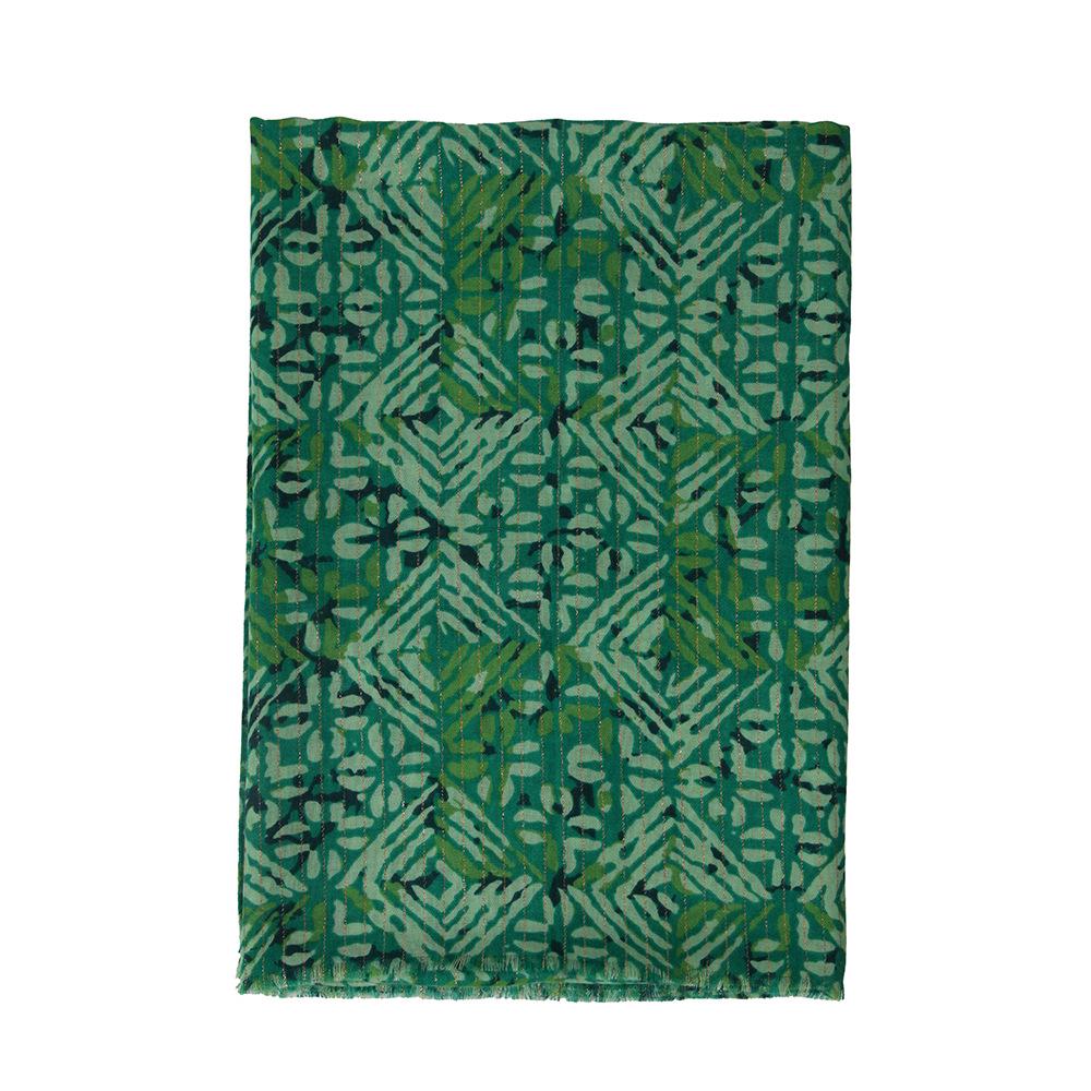 

2024 Retro Check Print Cotton Linen Scarf: Autumn/Winter Warm Shawl & Dual-Use Accessory 90x180cm зелений