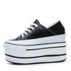Mote Ekte Høyde Økt Superhøy Plattform Fritidssport Dame Fritidssko Kilehæl Økt Hæl Slip on Sneakers