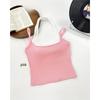 Fashionable Color Block Halterneck Slimming Retro T-Shirt Vest