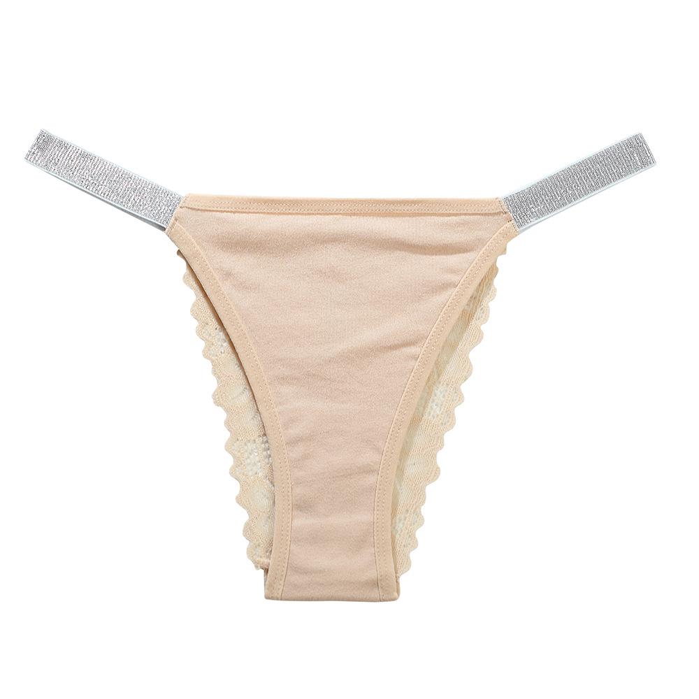Women's Lace Low-Waist Thong: Sexy Hollow Design with Solid Color High-Elastic Silk Ribbon