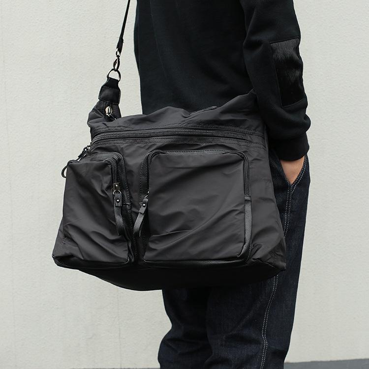Men s 2026 Casual Korean-Style Oxford Canvas Crossbody Shoulder Bag чёрный