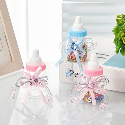 1/6/12 Pièces Mini Bouteille de Lait Boîte à Bonbons avec Ours Strassé Ruban Nœud Bonbons Goodies Pot de Rangement Friandises Fête de Naissance Cadeaux