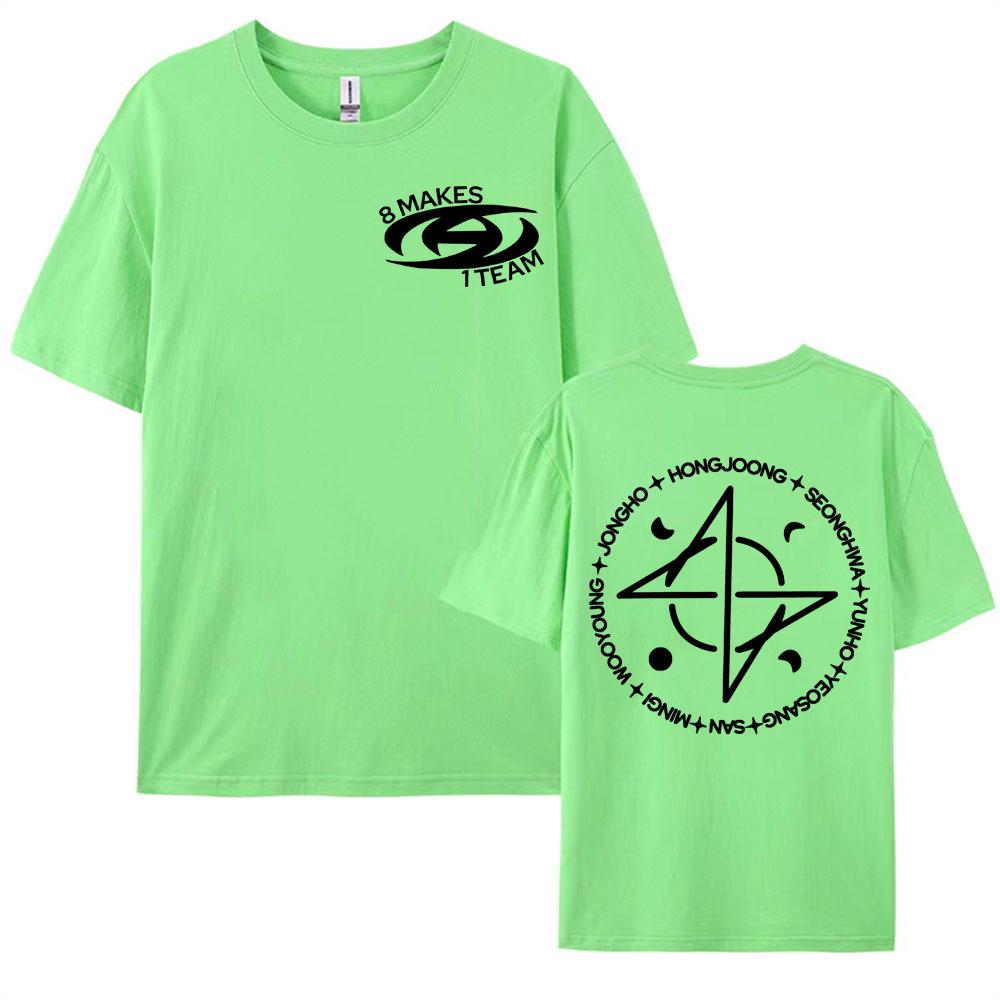 8 Makes 1 Team Kpop ATEEZ T Shirt Men Womens Korean Fashion Aesthetic T Shirts Streetwear Casual 100 Cotton Oversized Tshirts