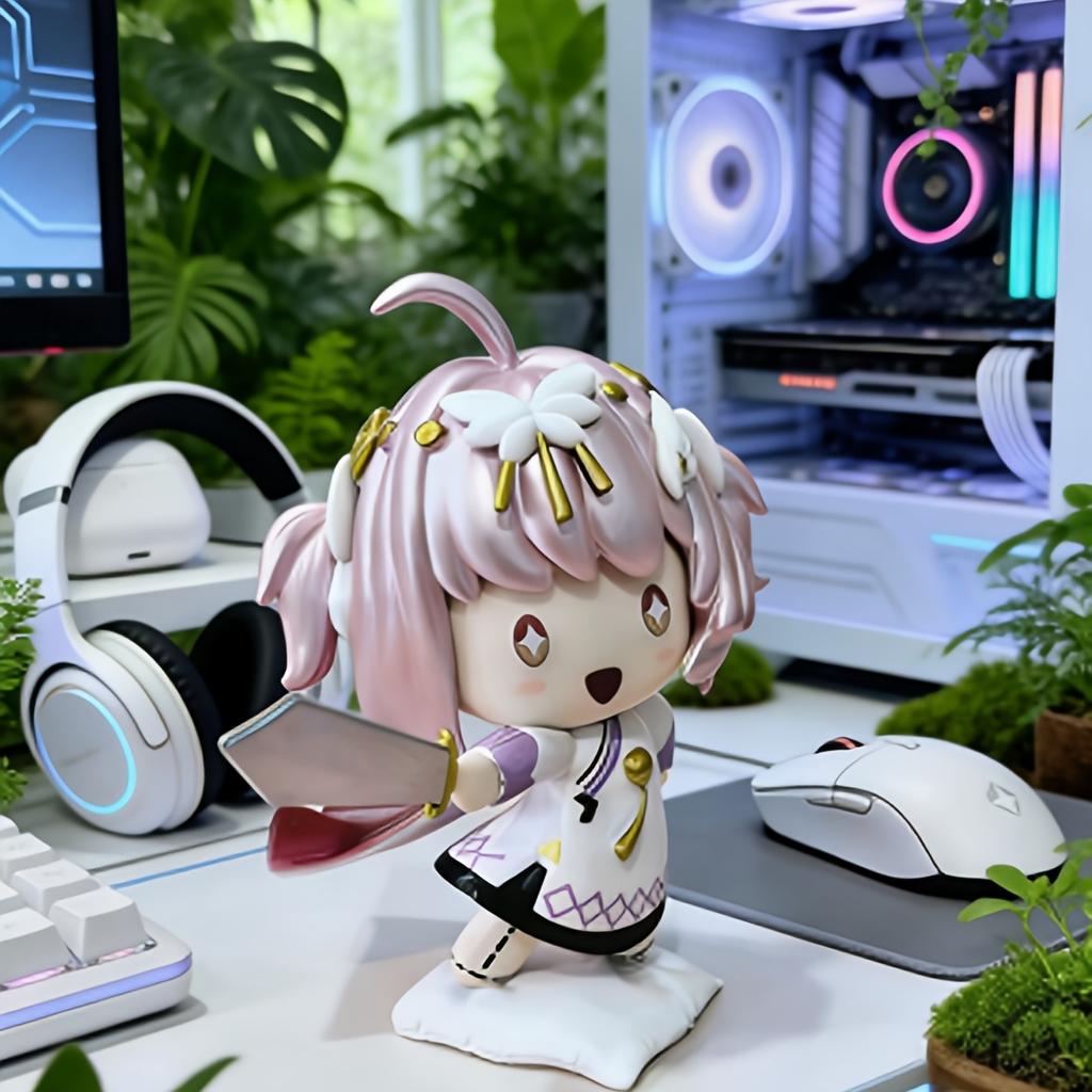 Aemeath Cosplay Game Wuthering Waves Cute Chibi-Style Figurines Desk Ornaments Statue Role Play Props Accessories Unisex