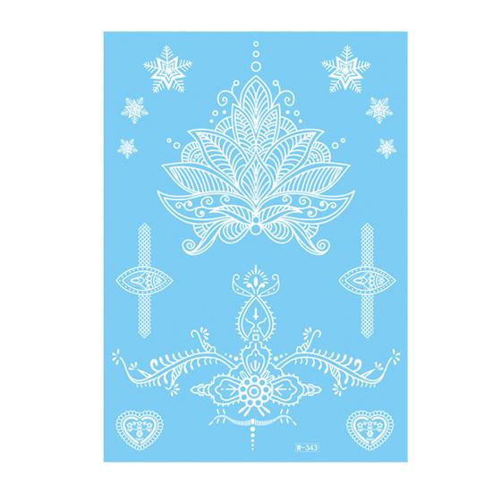 Baizihuahu White Lace Tattoo Sticker for Women, Temporary Face Body Arm, Waterproof Fake Decal Wedding Party Festival