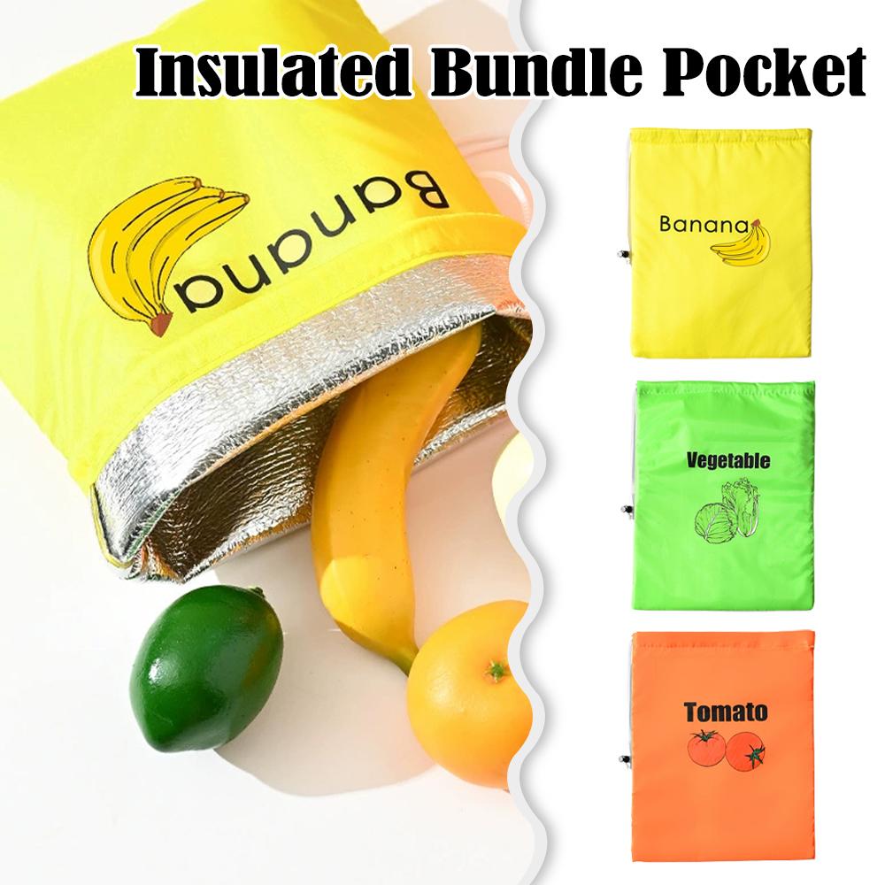 Fruit Vegetables Insulated Shock-proof Storage Bag Fresh-keeping Organizer Bag Lettuce Banana Bundle Storage Pocket Reusabl S9X1