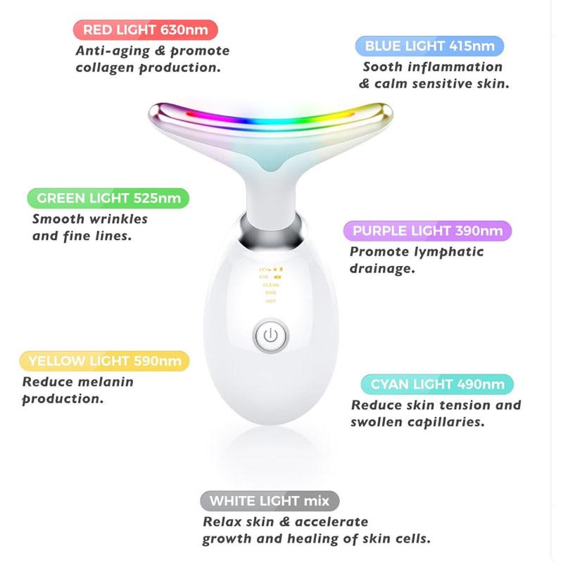 7 Colors Face Neck Massager Household Lifting And Firming Facial Electric Introduction Beauty Massage Face Care Tools 04