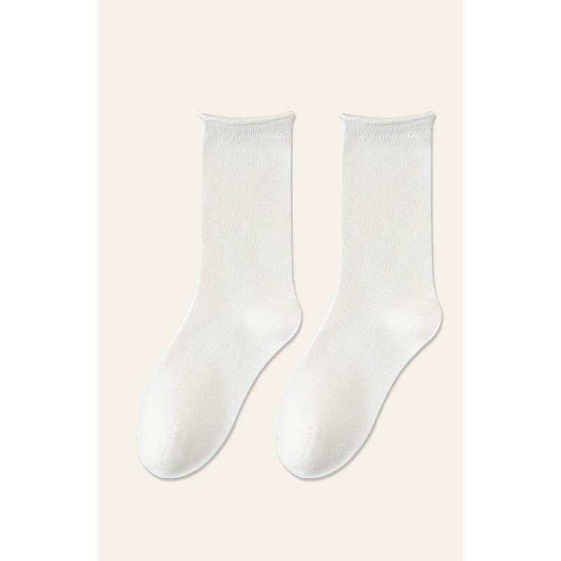 

Бесшовные носки, Женские носки до середины икры с защитой от образования катышков, Носки до середины икры с отворотом, Послеродовые носки из чистого хлопка с антибактериальным и дезодорирующим эффектом, Махровые носки 1 pair белый