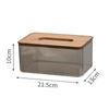 Nordic Minimalist Wooden Tissue Box Cover Holder Organizer Modern Desktop Transparent Rectangular Bamboo Facial Tissue Dispenser