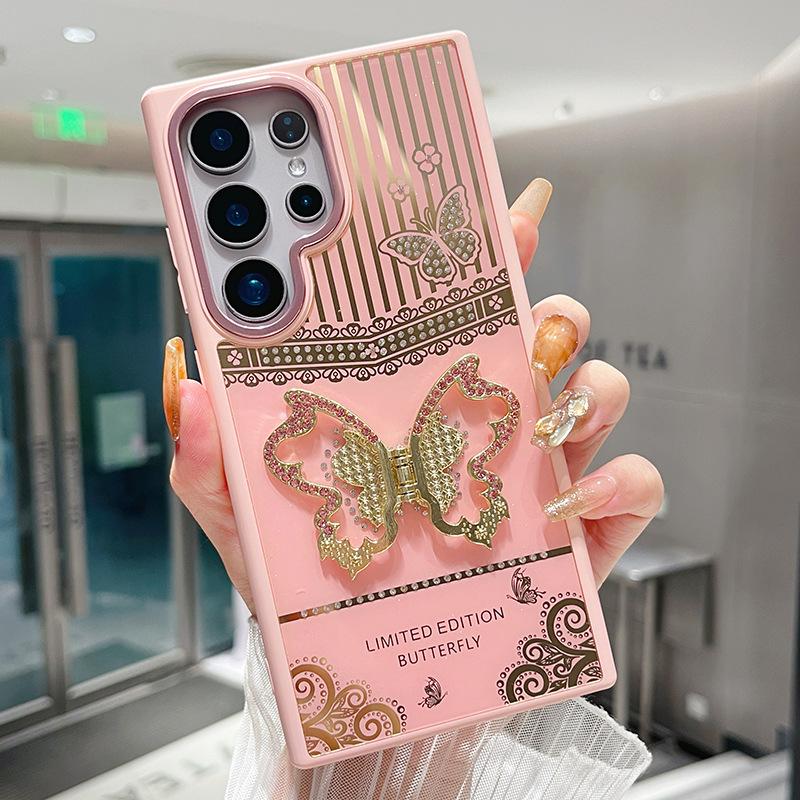 Applicable to Samsung s25 hardware photo frame A55 gilt butterfly A35 personalized A05S women's mobile phone case