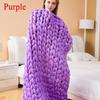Large Soft Chunky Knitted Thick Wool Blanket With Versatile Colors For Cozy Comfort