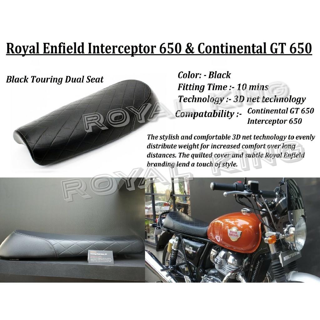 Royal Enfield "BLACK TOURING DUAL SEAT" For Interceptor 650 & Continental GT 650