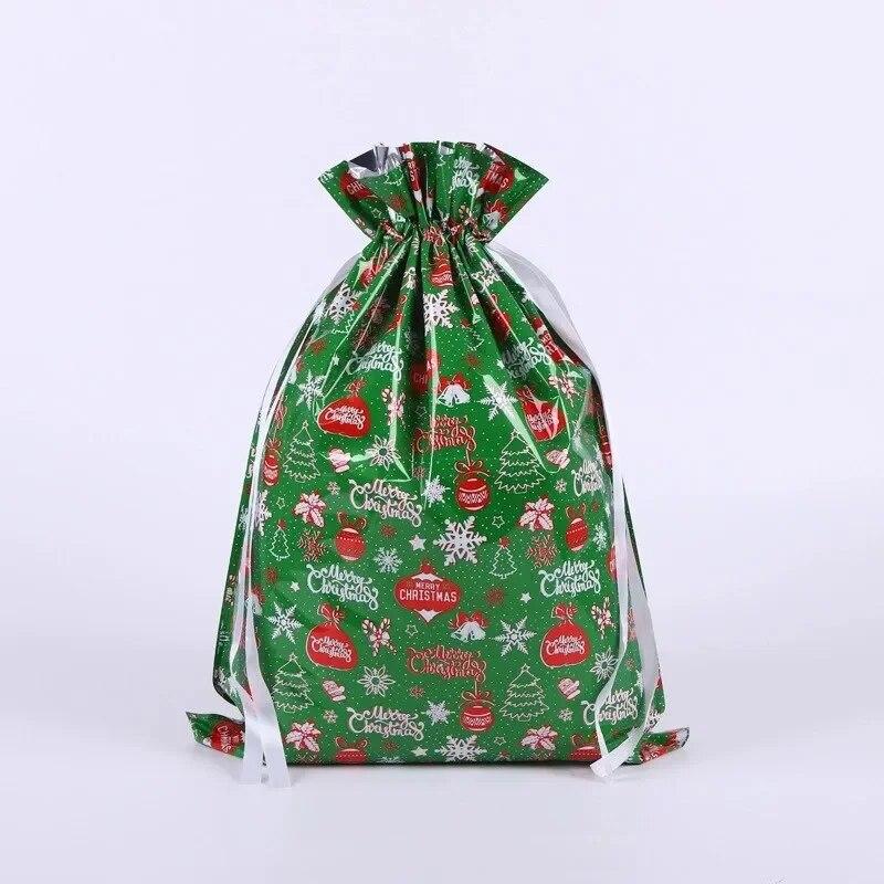 Julegaveposeposer Ekstra store nyttårsgavegodteriposer Laserutskrift Til julepakkedekorasjon PE Xmas Bag