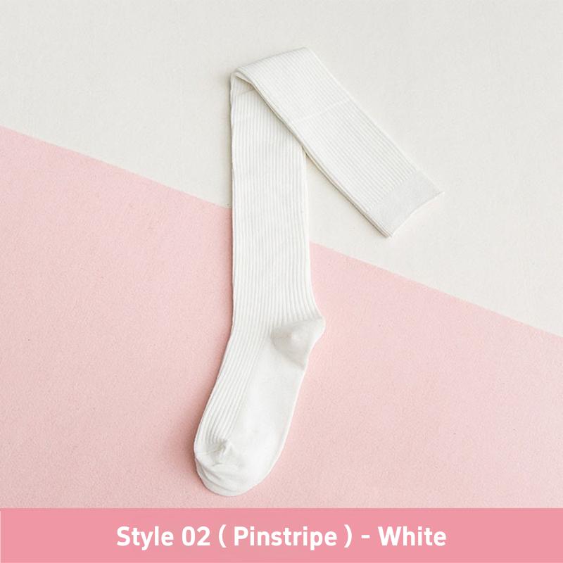 1 3 Pairs Women's Cotton Thigh High Socks Over The Knee Colorful Striped Pattern Casual Daily Wear Fashion Socks Black White