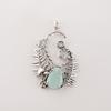 Aqua Chalcedony Gemstone 925 Sterling Silver Handcrafted Unique Pendant 1.8" CP-42-18