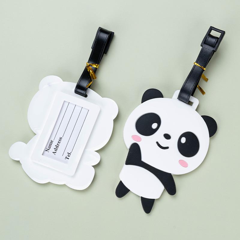Panda Cartoon PVC Luggage Tag - Creative Travel Boarding Pass for Suitcase