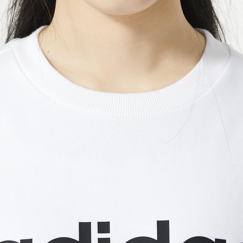 Adidas Letter Print Casual Crew Neck Long Sleeve Sweatshirt Women sweatshirt White JJ0426