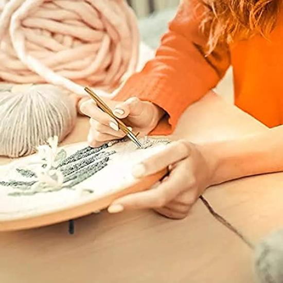 pico Embroidery Punch Needle Set of 3 with Threader Adjustable Handmade Crafts Free Stitch DIY Yarn dot. (2.5mm, 3.5mm, 5.0mm)