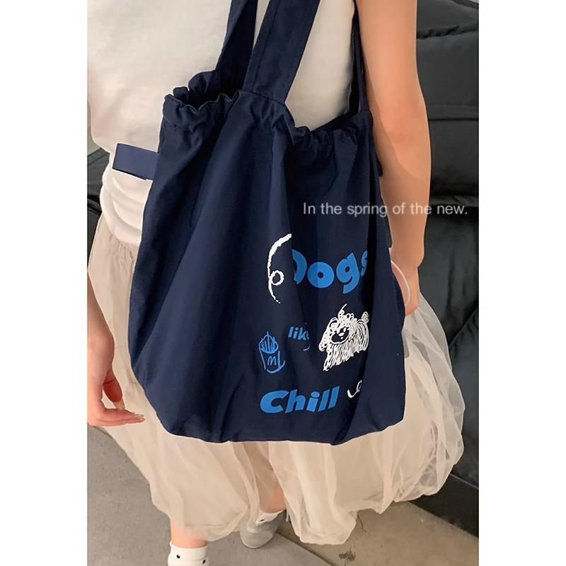 Bag Summer Women's Versatile Underarm Bag 2025 New Large Capacity Alphabet Printed Canvas Bag Casual Shoulder Bag