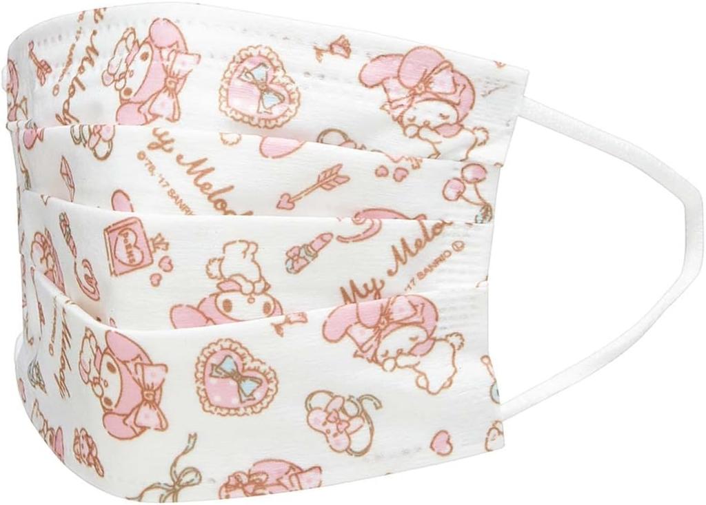 Skater Nonwoven Masks for My Melody Sanrio Children, 25-Count, Three-Layer Construction, Boxed, Design, MSKP25-A
