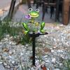 Ny Utendørs Solar Frosk Ornament Lampe Smijern Uthult Metall Solcelledrevet LED-lampe Utendørs streng Plen Hagedekorasjon