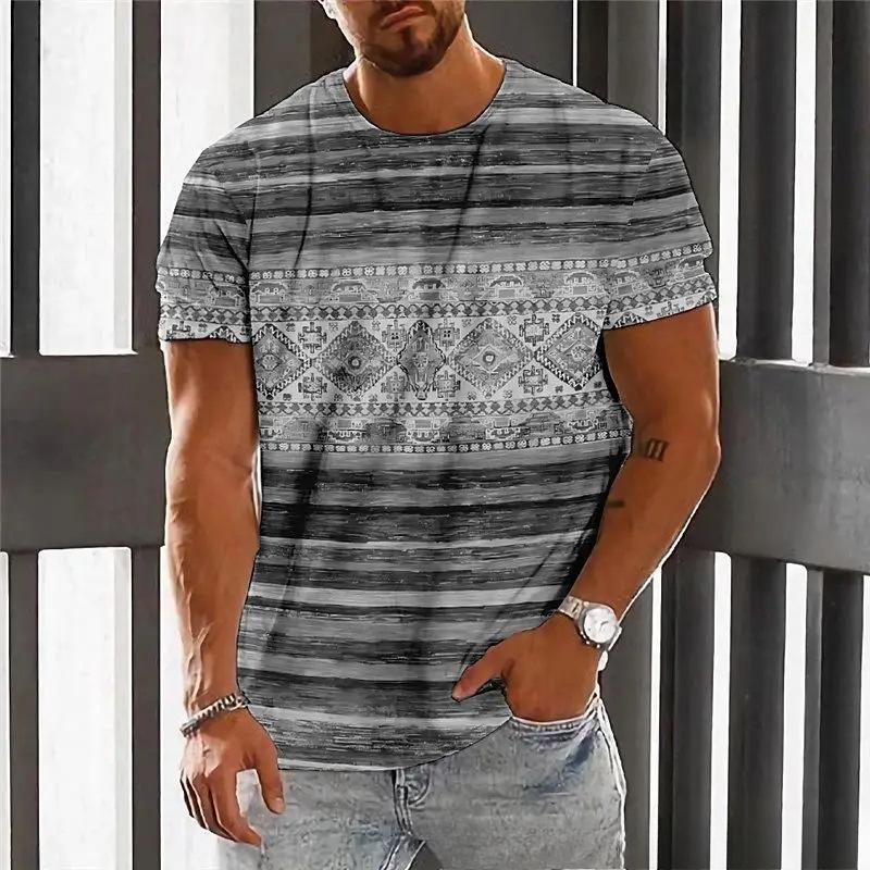 

3D Digital Trend Complex Retro Fashion Pattern Series Men s T-shirt 6xl
