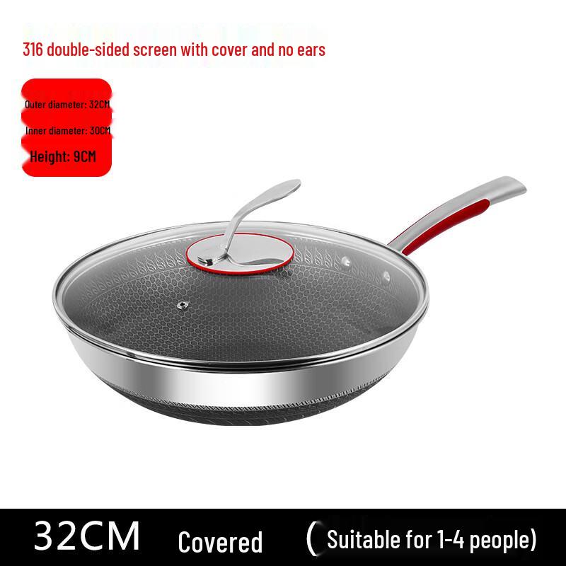 Lilang 316 Stainless Steel Non-stick Wok with Lid