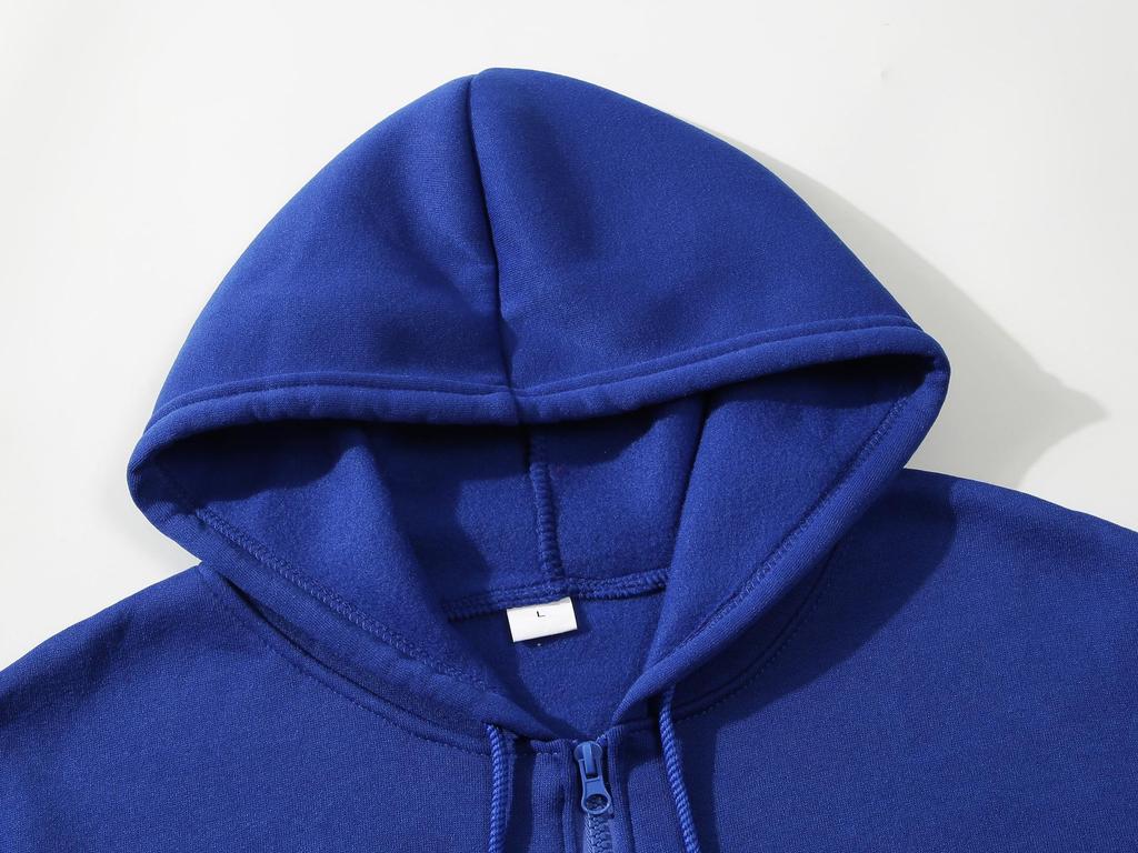 Unisex Solid Color Fleece Hoodie Cardigan - Autumn/Winter Zipper Sweatshirt, 15 Colors Available