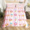 Donuts Bedding Duvet Cover Chocolate Doughnut Bedding Set Black White Comforter Cover Microfiber Whimsical Dessert Quilt Cover