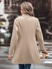 Europäischer und amerikanischer Damen Wollmantel mit Revers in Unifarben - Herbst-/Wintermode