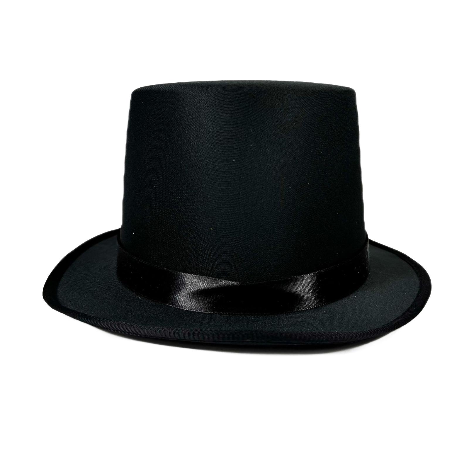 

Bright Color Magicians Hat for Women Men with Satin Belt Tall Hat Cosplay Costume Adult Theme Party Stage Performers Hat чорний