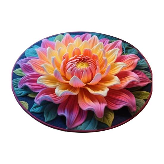 

Floor Mat 3D Flower Design Quick-Drying Water Absorbent Bathroom Rug Non-Slip Stable Grip Bath Mat Home Bedroom Decor 60cm B