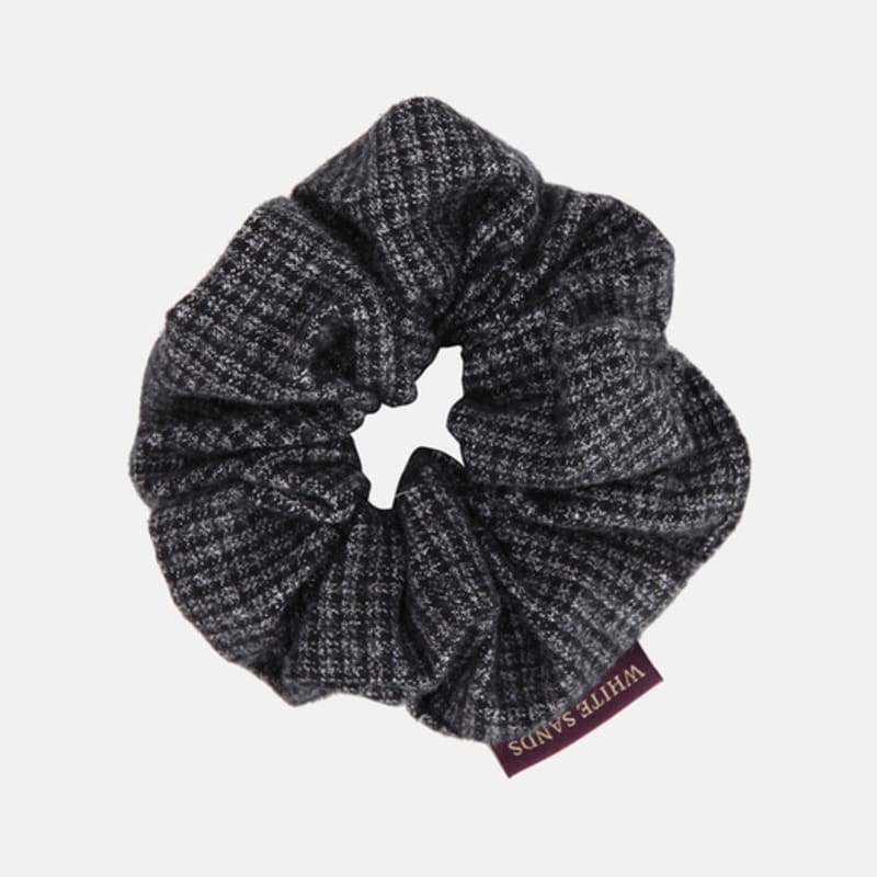 

WHITE SANDS Фиолетовая этикетка Резинка для волос Yulara в клетку из хлопка Dark Gray_Free