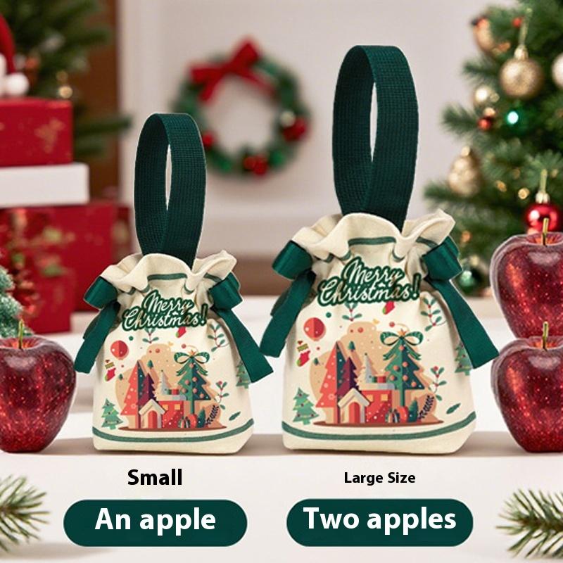 1 Stück Weihnachtsgeschenktüte Cartoon Apfel Süßigkeiten Verpackungsbox Partyzubehör Weihnachtsgeschenk Verpackungsboxen Süßigkeiten Aufbewahrungstüten