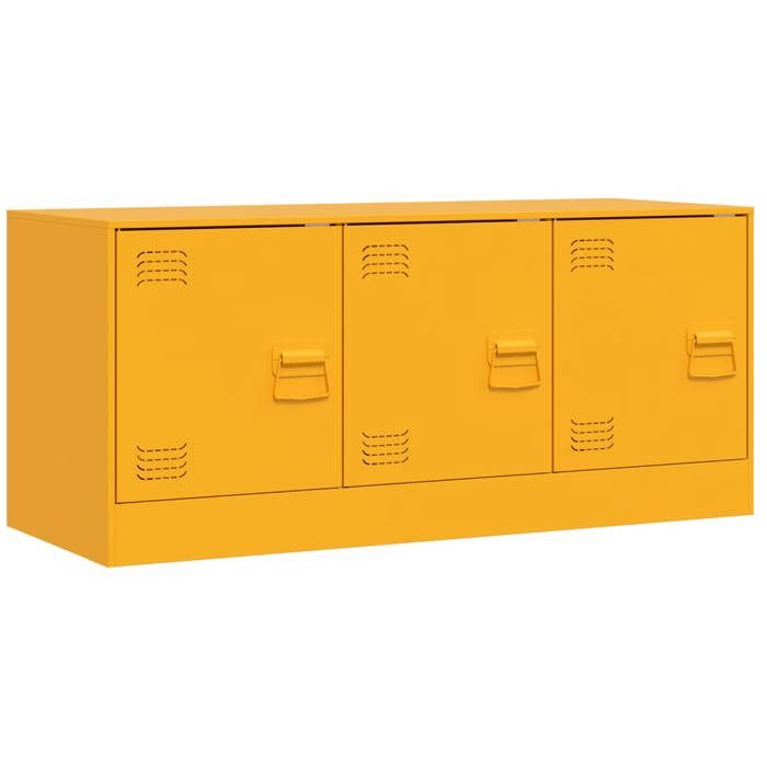 VidaXL Meuble TV jaune moutarde 99x39x44 cm acier, banc TV, meuble télé, meuble multimédia, buffet TV, meuble hifi, centre 841646