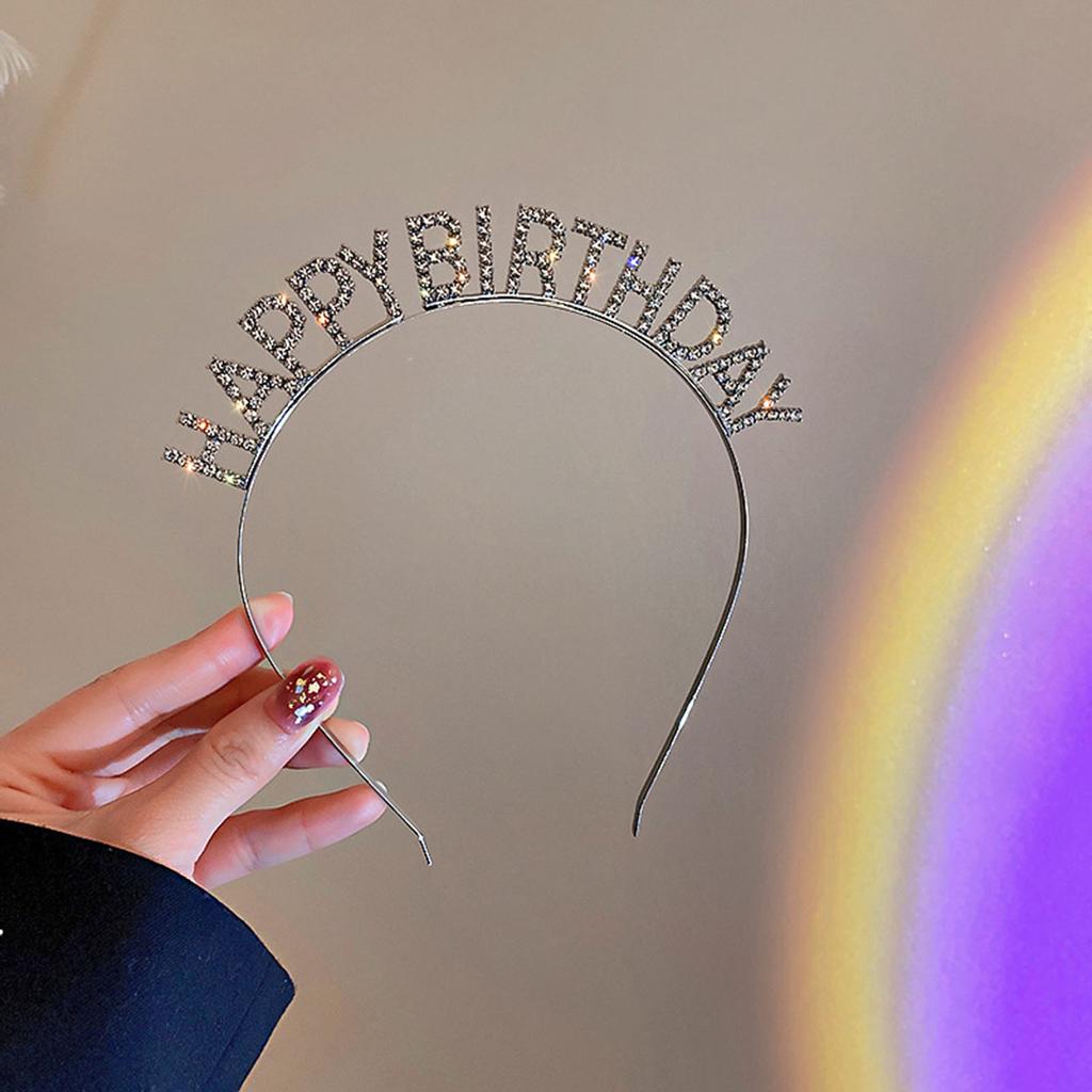 2025 Šťastný nový rok Veselé Vánoce Čelenka s diamantovým nápisem Všechno nejlepší k narozeninám Party Oblečení Vlasové doplňky pro ženy dívky