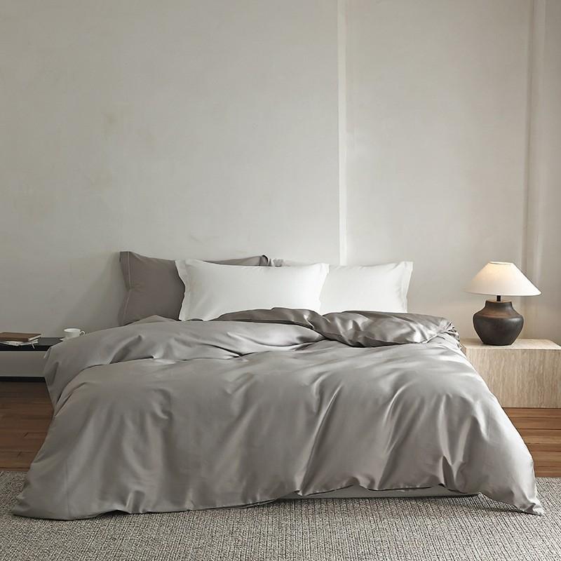 500TC Cotton Bed Sheet Set Solid Color Soft Breathable Bedding Modern Simple Style All Season Use