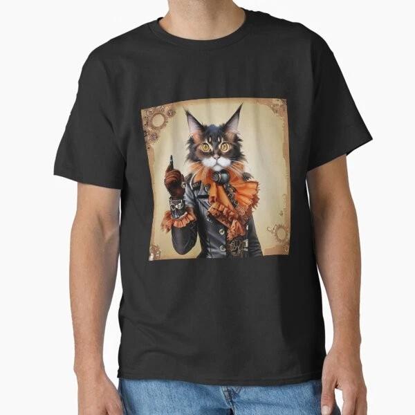 Steampunk Gentleunisex Maine Coon Cat Classic TShi Made In UsaAus TShirt S2xl S