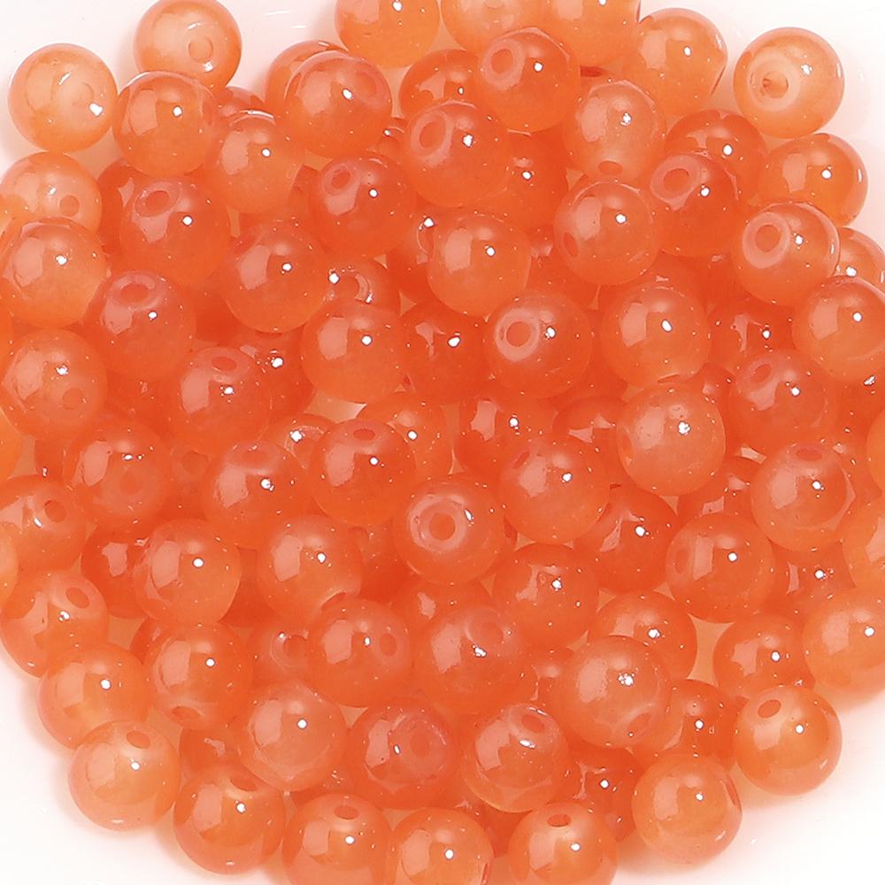 60pcs 8mm Glass Beads Colorful Round Loose Spacer Beads for Jewelry Making DIY Necklace Bracelets Earrings Key Chain Accessories