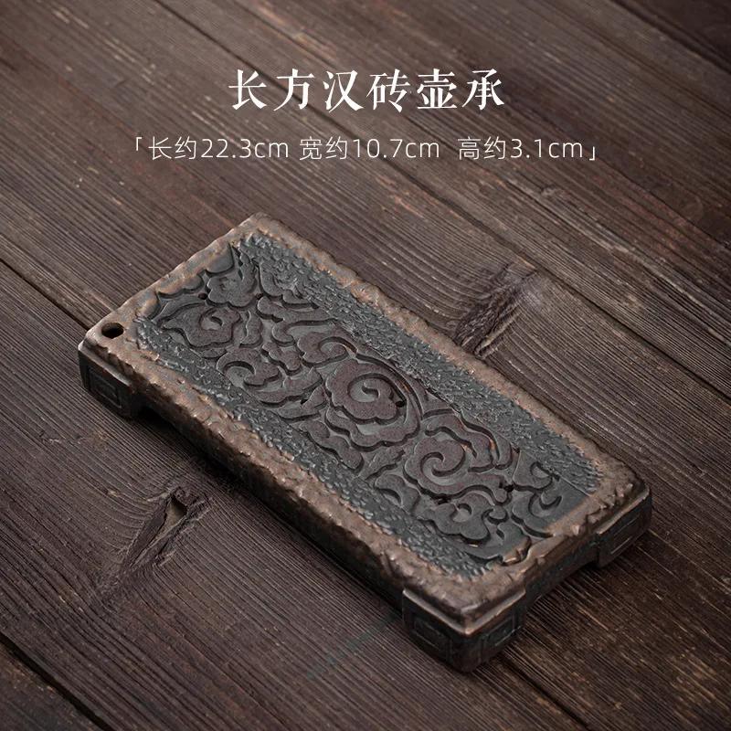 Brick Tea Pot Holder Japanese Household Ceramic  Tray Water Storage Mini Small  Table Single Bamboo Kung Fu  Set